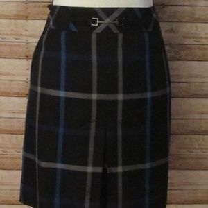 Ann Taylor Loft Petites Blue Plaid Skirt 8P Pencil
